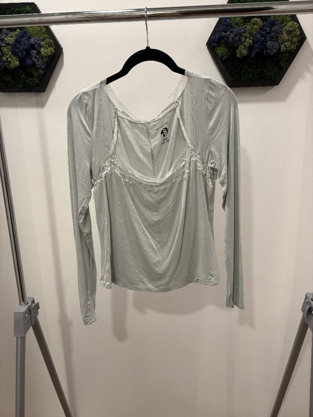 Grey top with lace detail
